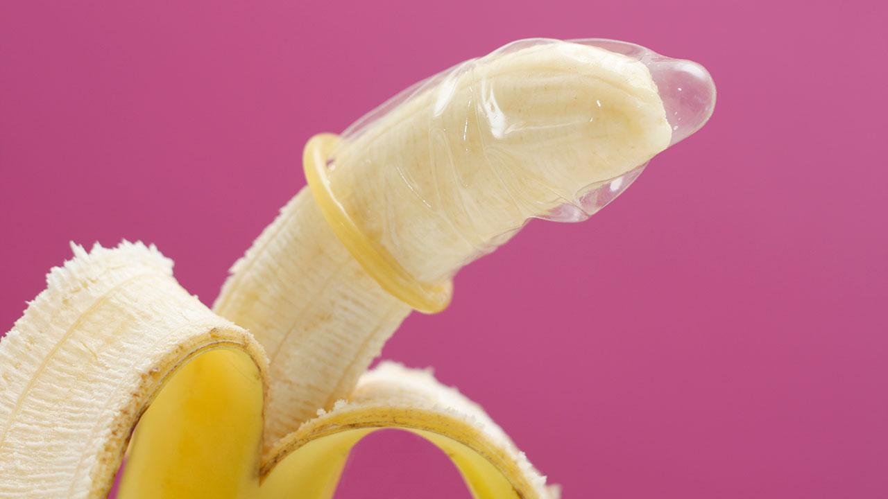 banan med kondom på