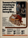 Sommeraften stemning og lækre tyske pølser på havegrillen