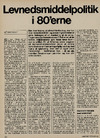 Levnedsmiddelpolitik i 80'erne 