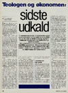 Teologen og økonomen: sidste udkald