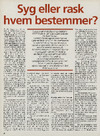 Syg eller rask hvem bestemmer?