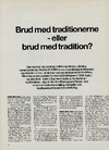 Brud med traditionerne - eller brud med tradition?