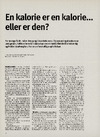 En kalorie er en kalorie … eller er den?