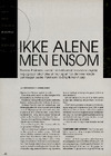 Ikke alene men ensom