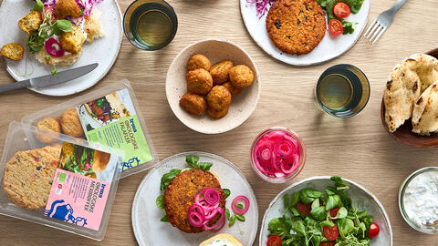 Grøntsagsbøffer og falafler i Irma-mærket 