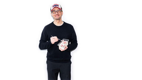 Portræt af Morten Heiberg med is.