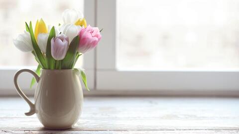 Vase med tulipaner