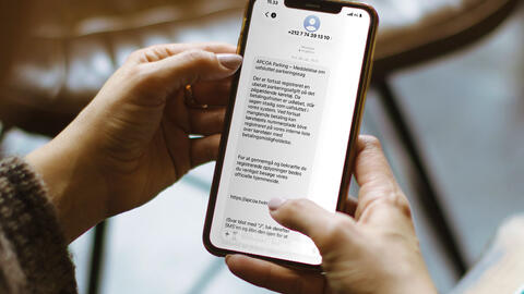 Falsk sms på telefon
