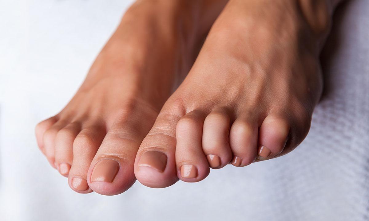 Samlede fødder med tydelige tæer