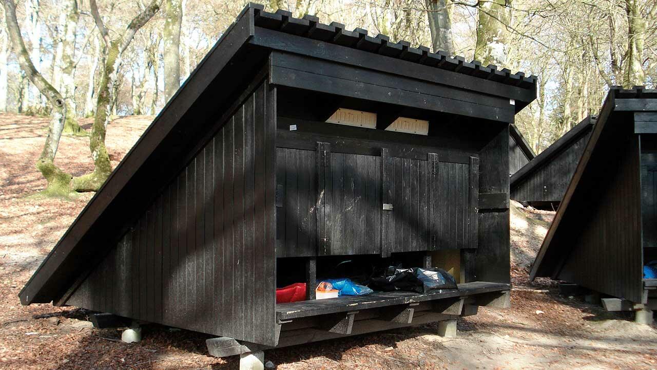 Shelter ved Mosskovpavillonen nær Aalborg