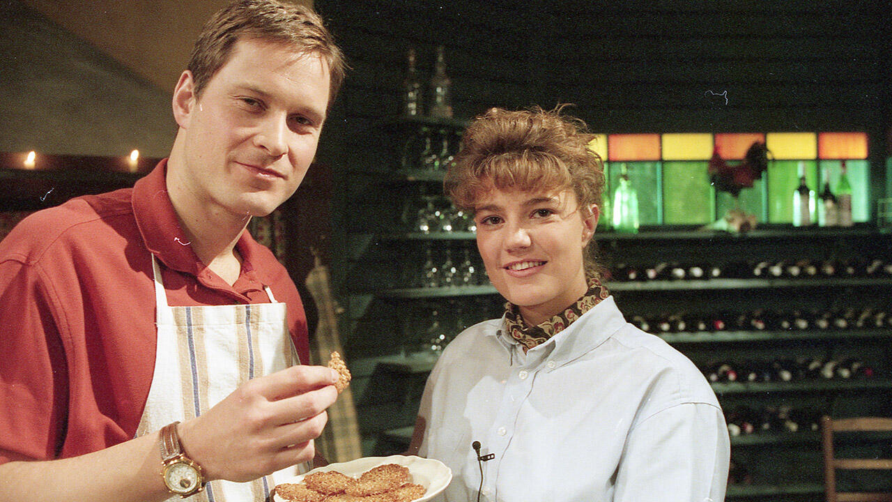 Claus Meyer og Mette Blomsterberg i tv-programmet "Meyers Køkken" 