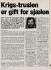 Krigs-truslen er gift for sjælen 