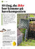 10 ting du ikke må komme på komposten